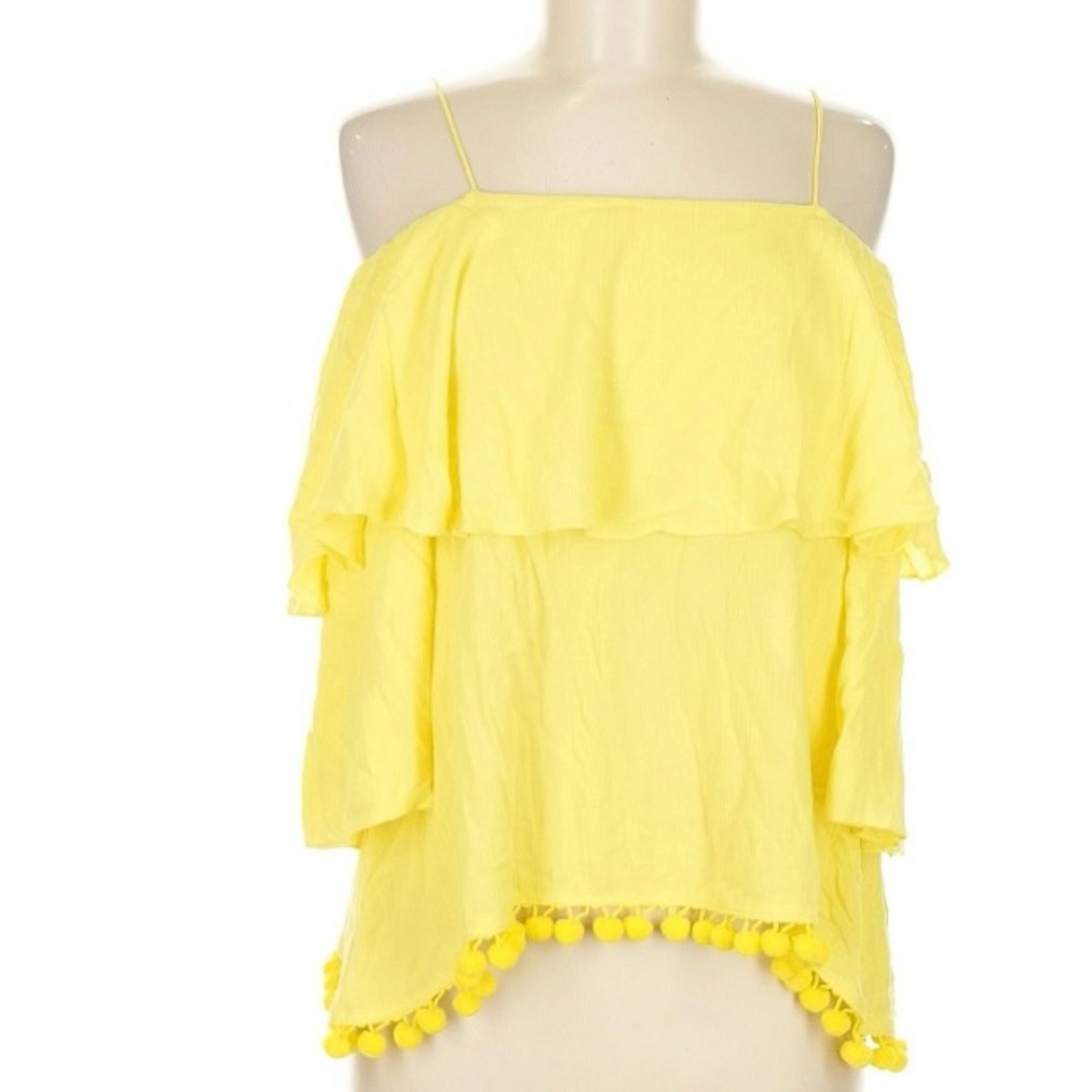 Alice + Olivia Yellow Ruffle Blouse